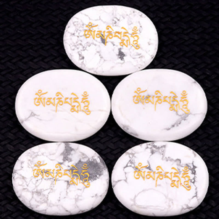 Buddha Stones Om Mani Padme Hum Amethyst Tiger Eye Palm Stone Crystal Decor 35*45mm - image 34