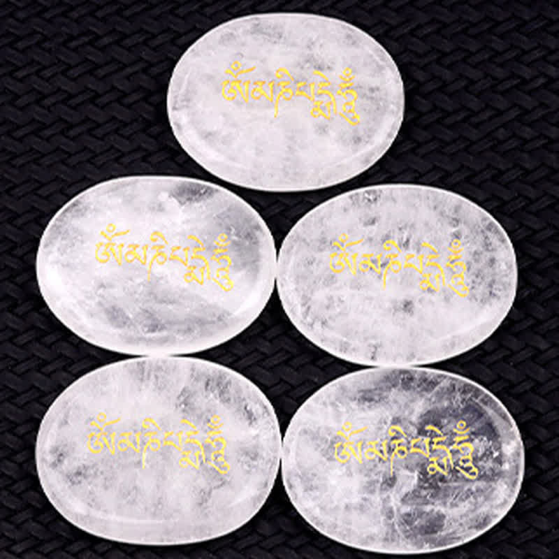 Buddha Stones Om Mani Padme Hum Amethyst Tiger Eye Palm Stone Crystal Decor 35*45mm - image 31