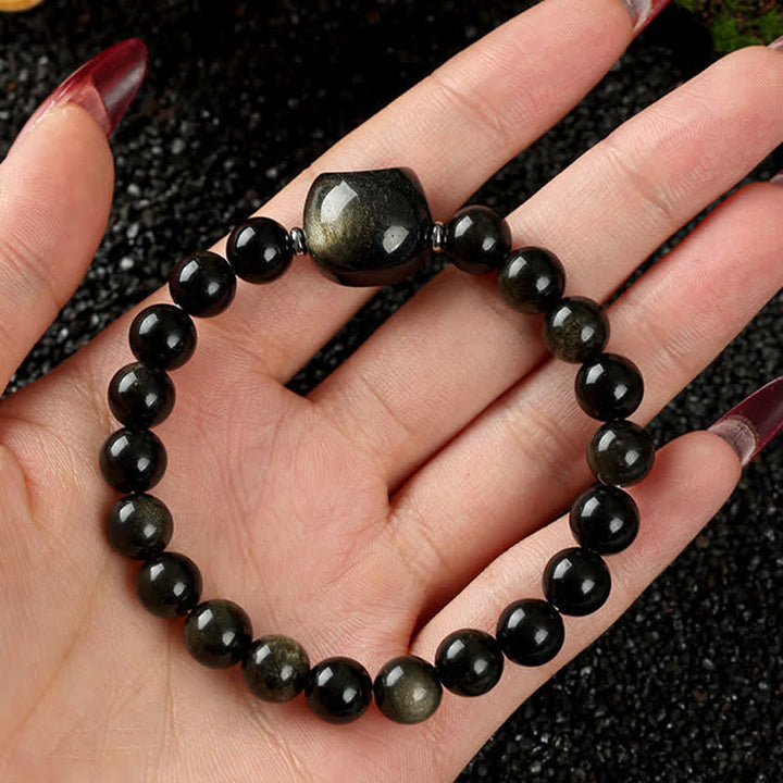 Buddha Stones Cute Cat Design Blue Lace Agate Clear Quartz  Beaded Bracelet - image 25