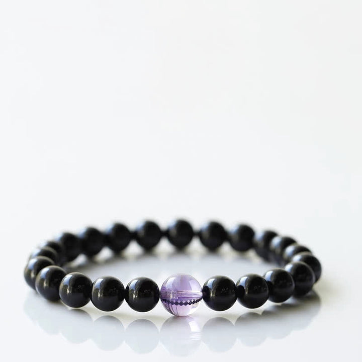Buddha Stones Black Tourmaline Crystal Zodiac Animal Design Resilience Bracelet - Snake(Wrist Circumference 15–16cm) - image 10