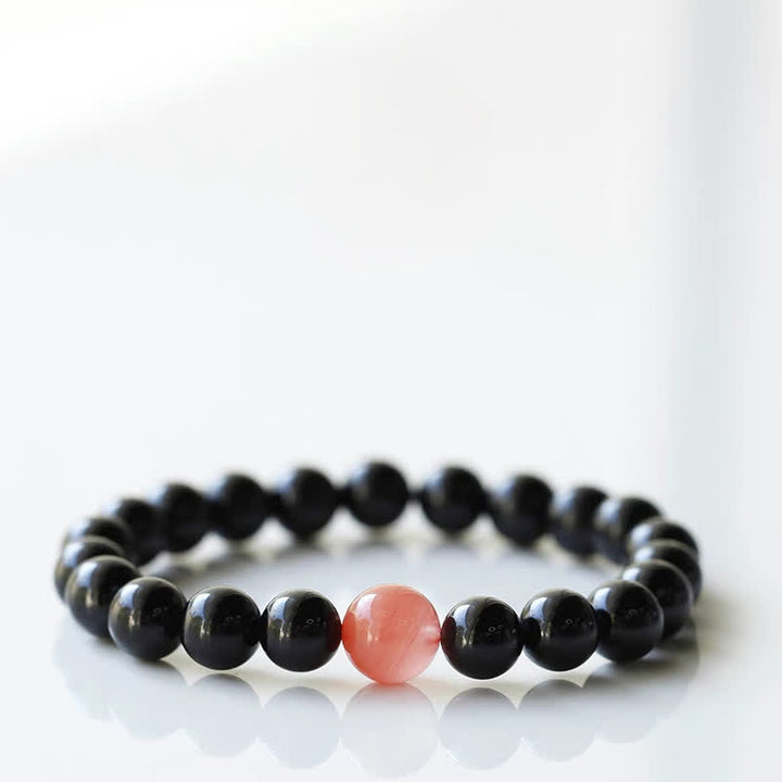 Buddha Stones Black Tourmaline Crystal Zodiac Animal Design Resilience Bracelet - Dragon(Wrist Circumference 15–16cm) - image 9
