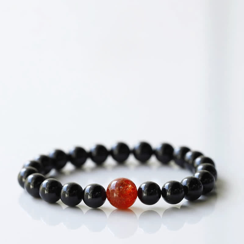 Buddha Stones Black Tourmaline Crystal Zodiac Animal Design Resilience Bracelet - Dog(Wrist Circumference 15–16cm) - image 14
