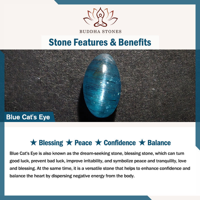Buddha Stones Cat's Eye Dragon Peace Buckle Intuition Necklace - image 9