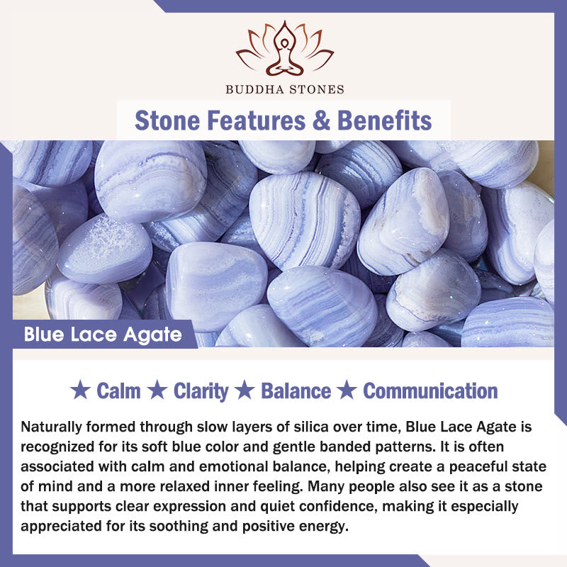 Buddha Stones Natural Blue Lace Agate Clarity Chain Necklace Pendant - image 6