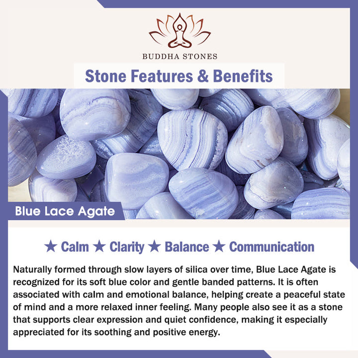 Buddha Stones Natural Blue Lace Agate Clarity Chain Necklace Pendant - image 6