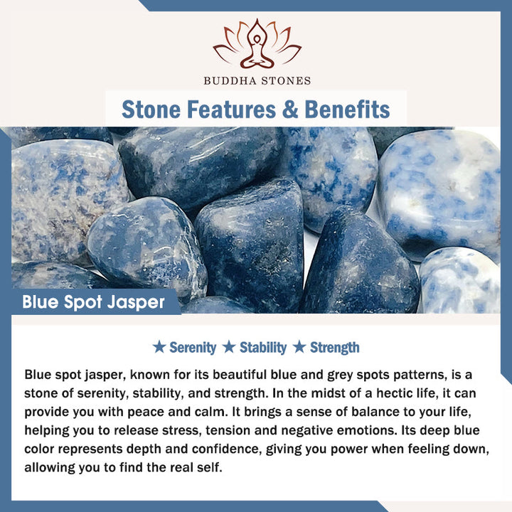 Buddha Stones Blue Spot Jasper Green Aventurine Natural Barrel-Shaped Beads Strength Bracelet - image 1