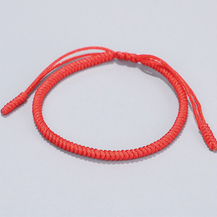 Buddha Stones 3Pcs Golden Copper Beads Red String Luck Bracelet - image 3