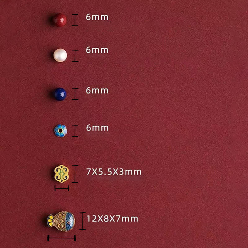 Buddha Stones Cinnabar Lapis Lazuli Koi Fish Ruyi Cloud Charm Blessing Beaded Bracelet - image 11