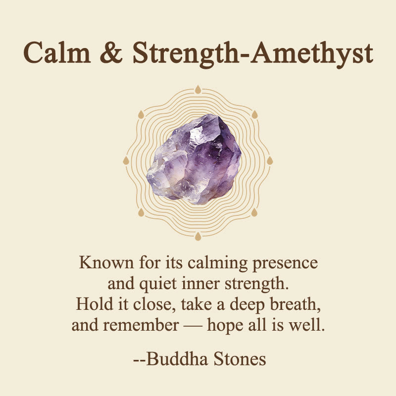Buddha Stones Calm & Strength Natural Small Amethyst Worry Stone Balance Crystal Decor 3.5*4.5cm - image 6