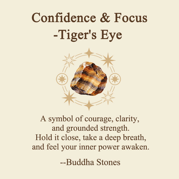 Buddha Stones Confidence & Focus Natural Small Tiger's Eye Worry Stone Crystal Decor 3.5*4.5cm - image 6