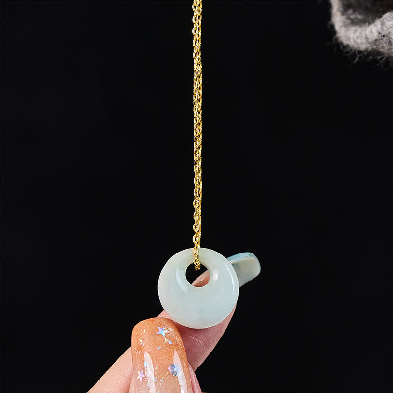 Buddha Stones Round Buckle Jade Luck Necklace Pendant - image 4