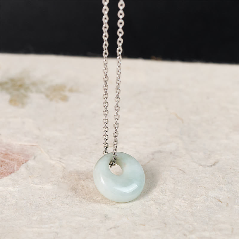 Buddha Stones Round Buckle Jade Luck Necklace Pendant - image 9