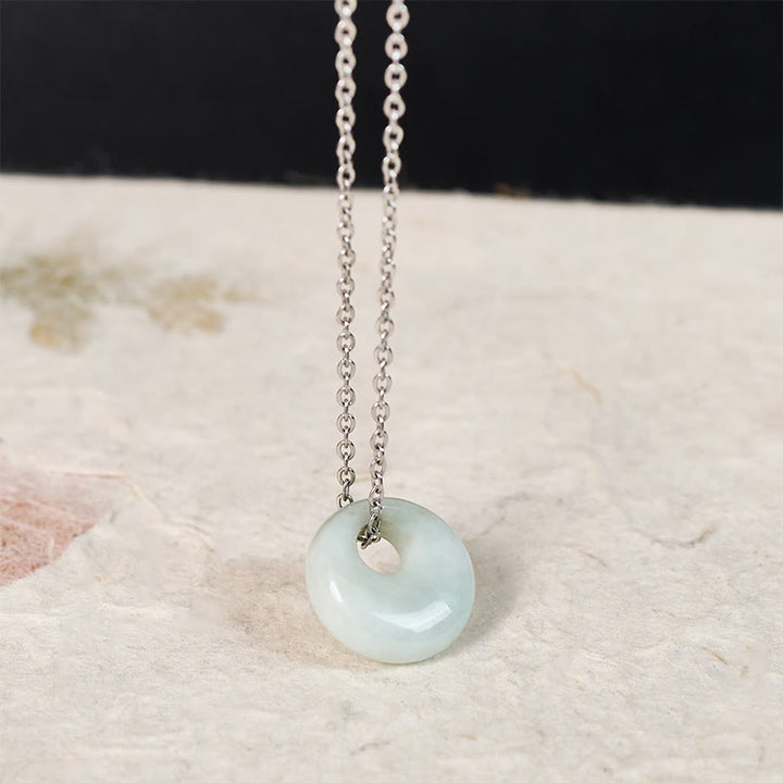 Buddha Stones Round Buckle Jade Luck Necklace Pendant - image 9