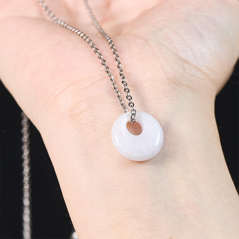 Buddha Stones Round Buckle Jade Luck Necklace Pendant - image 11