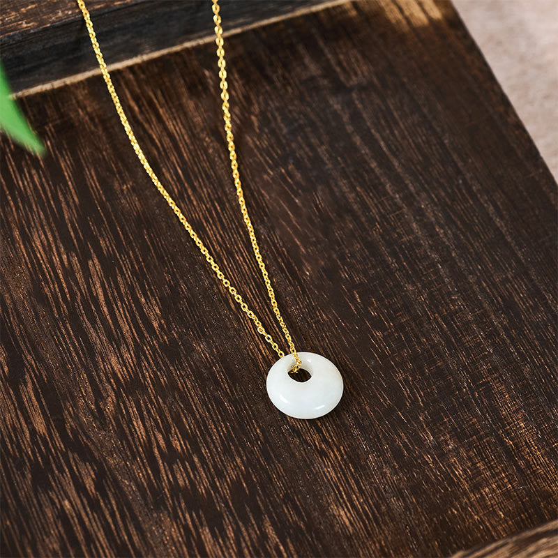 Buddha Stones Round Buckle Jade Luck Necklace Pendant - image 3