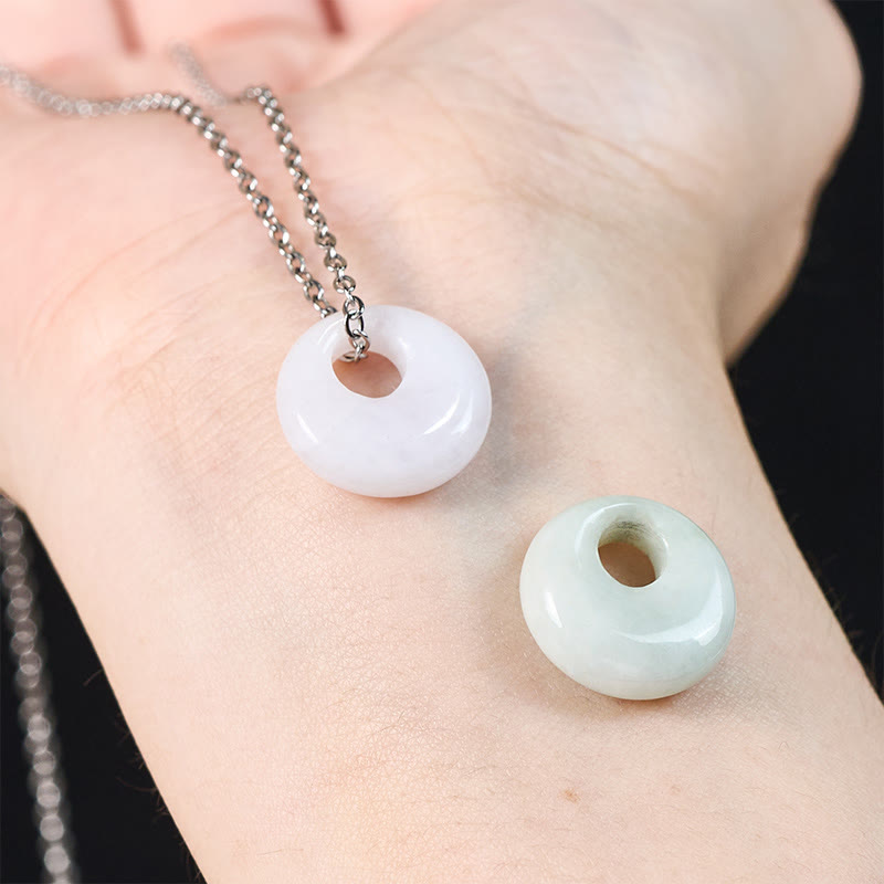 Buddha Stones Round Buckle Jade Luck Necklace Pendant - image 12