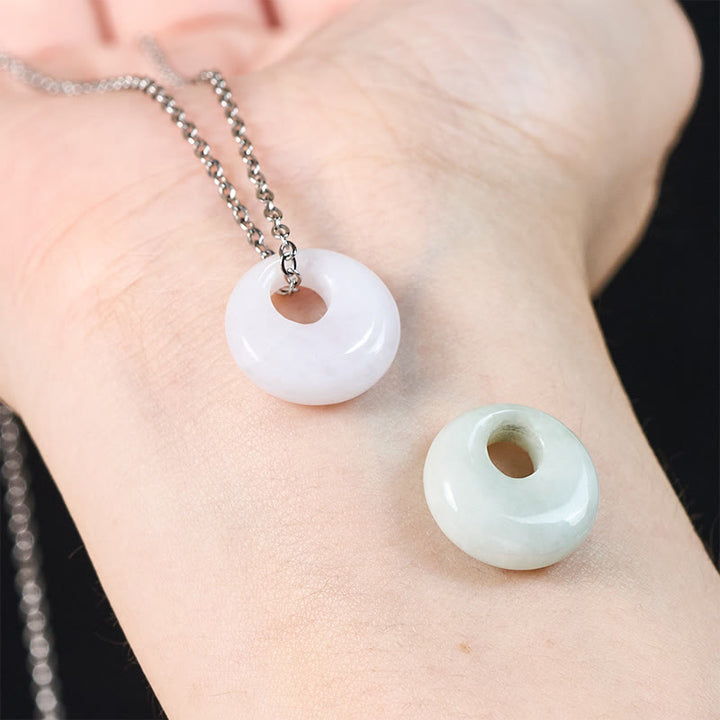 Buddha Stones Round Buckle Jade Luck Necklace Pendant - image 12