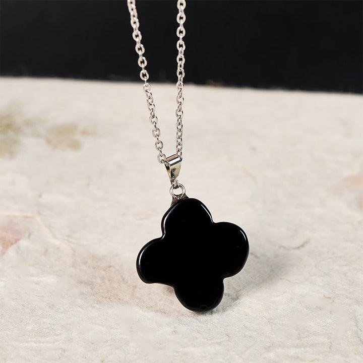 Buddha Stones Various Crystal Green Aventurine Black Obsidian Tiger Eye Plum Blossom Luck Necklace Pendant - image 8