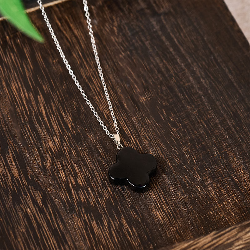 Buddha Stones Various Crystal Green Aventurine Black Obsidian Tiger Eye Plum Blossom Luck Necklace Pendant - image 11