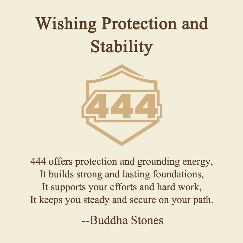 Buddha Stones "Wishing Protection and Stability" 444 Angel Number Natural Green Aventurine Key Chain Hanging Decoration Includes Gift Message Card - image 2