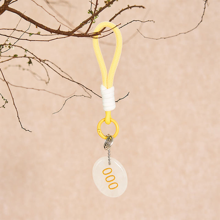 Buddha Stones "Infinite Possibilities Begin" 000 Angel Number Natural Clear Quartz Key Chain Hanging Decoration Includes Gift Message Card - image 5