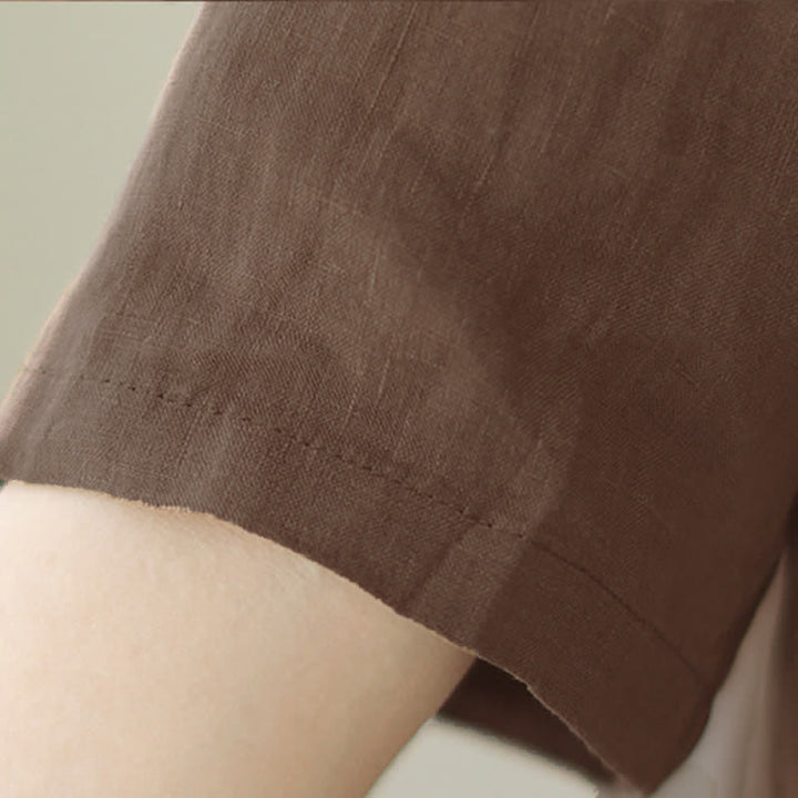 Buddha Stones Summer Minimalist Patch Pocket Button Up Solid Women's Short Sleeve Shirts With Pockets - image 6