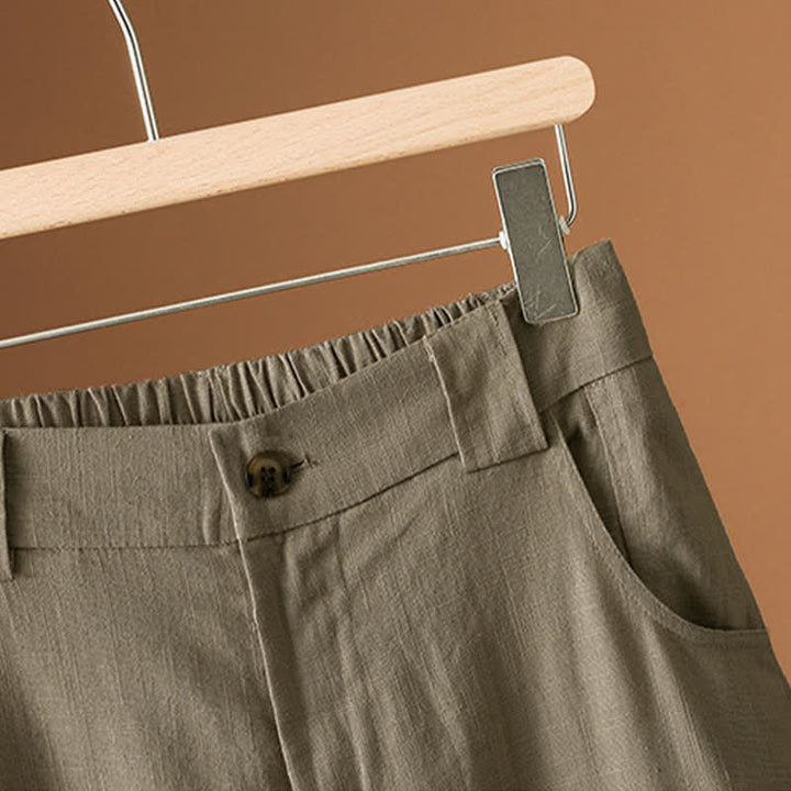 Buddha Stones Summer Minimalist Button-Up Solid Women's Harem Pants With Pockets - image 7