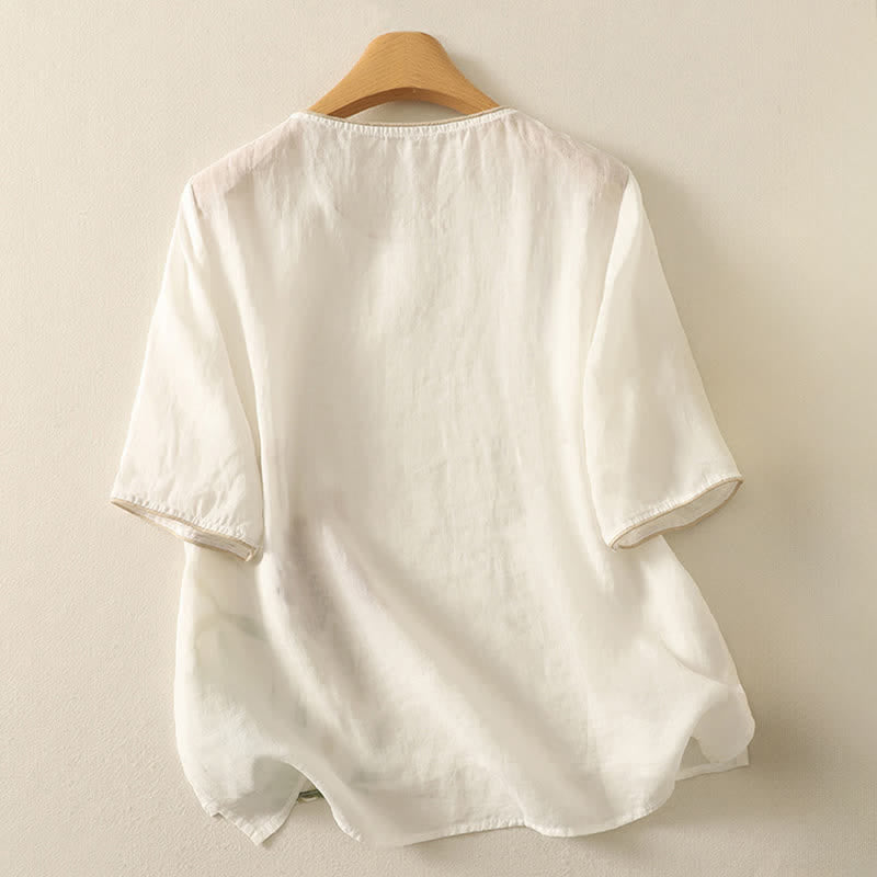 Buddha Stones Summer Floral Print Women's Short Sleeve T-Shirts - image 16