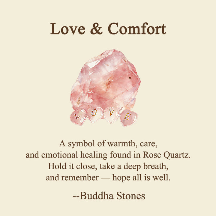 Buddha Stones 4Pcs Love & Comfort Heart Pattern Natural Rose Quartz Healing Crystal Stone Decor - image 2
