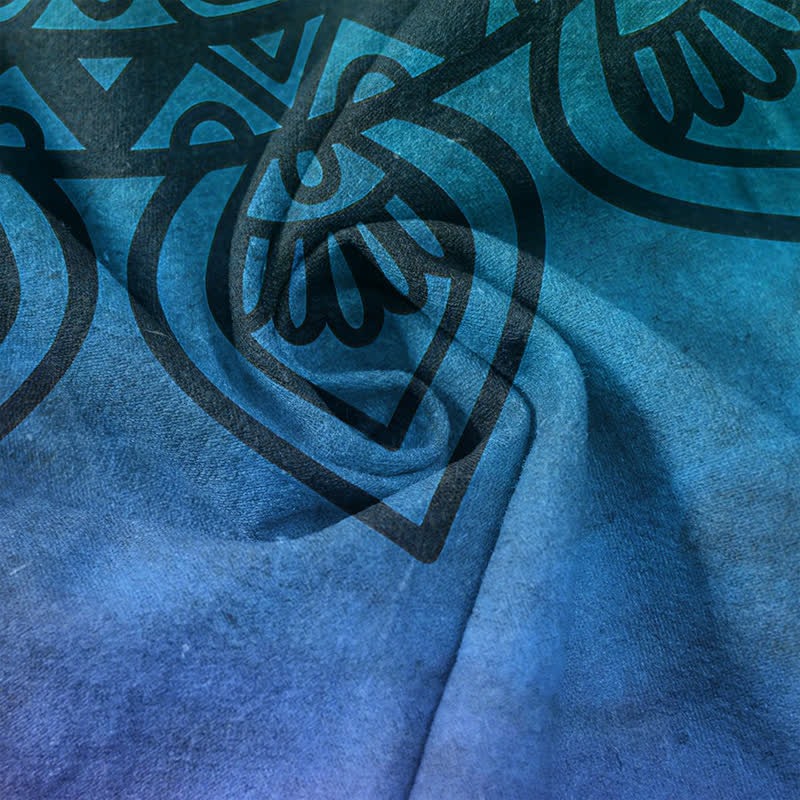 Buddha Stones Pure Cotton Gradient Mandala Pattern Women's Elastic Waist Pants With Pockets - image 2