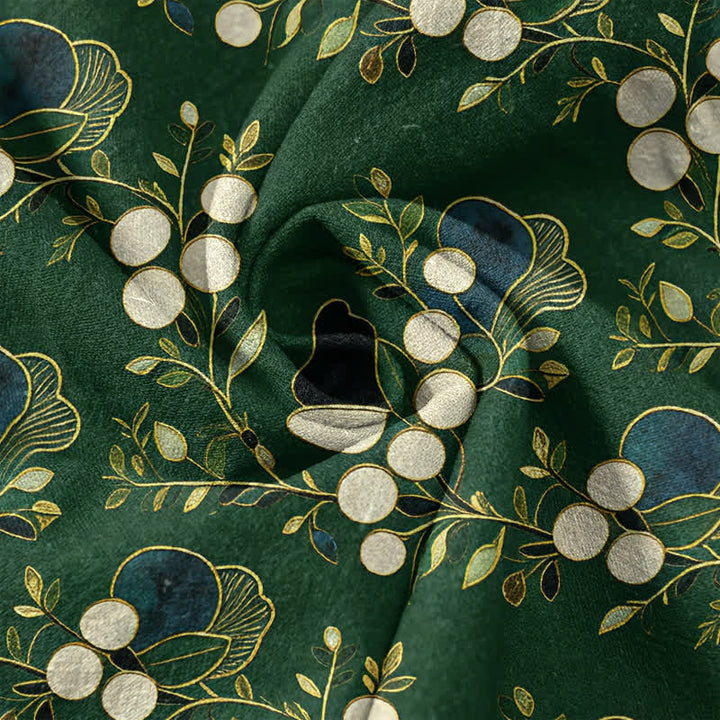 Buddha Stones Cotton Floral Berry Pattern Men's Short Sleeve Half Button Shirt - image 4