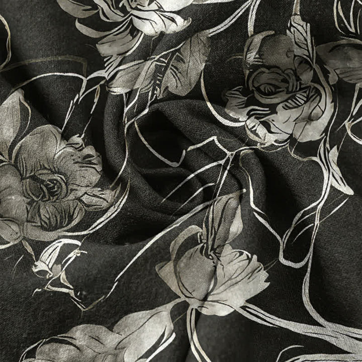 Buddha Stones Cotton Botanical Floral Leaves Pattern Men's Short Sleeve Half Button Shirt - image 4