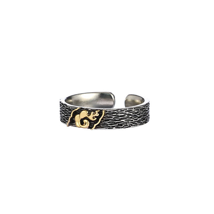 Buddha Stones Mount Everest Garuda Copper Adjustable Wisdom Ring - Flame Pattern - image 11