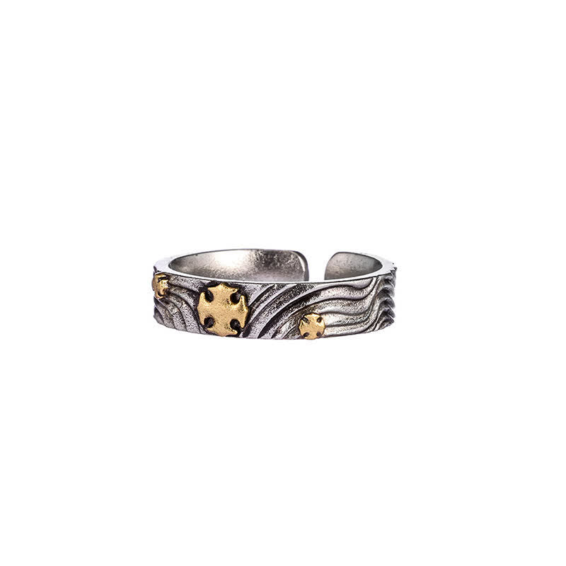 Buddha Stones Mount Everest Garuda Copper Adjustable Wisdom Ring - Crossed Vajra Pattern - image 9