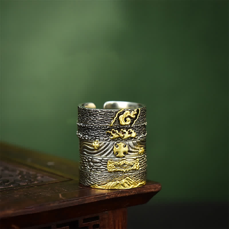 Buddha Stones Mount Everest Garuda Copper Adjustable Wisdom Ring - image 15