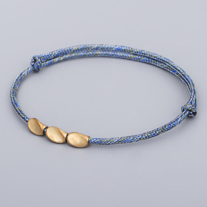 Buddha Stones Multiple Colors String Golden Copper Beads Balance Bracelet - image 11