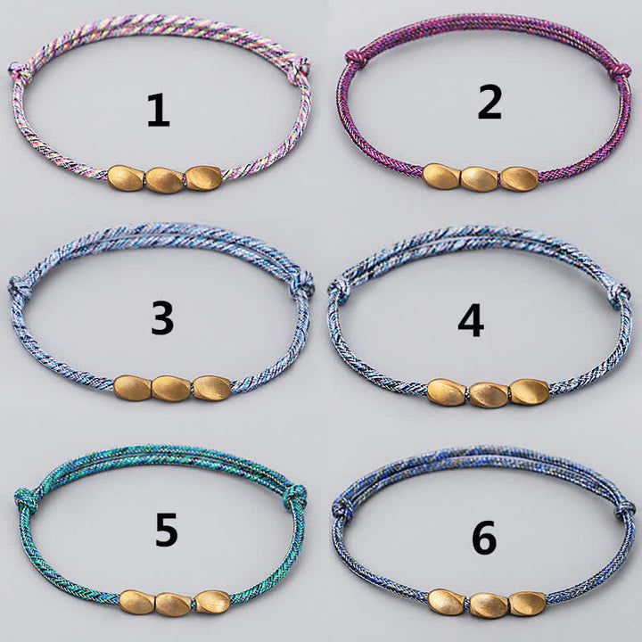 Buddha Stones Multiple Colors String Golden Copper Beads Balance Bracelet - image 14