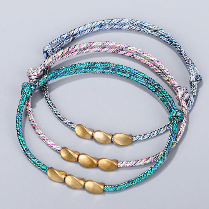 Buddha Stones Multiple Colors String Golden Copper Beads Balance Bracelet - image 13