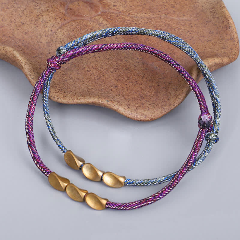 Buddha Stones Multiple Colors String Golden Copper Beads Balance Bracelet - image 12