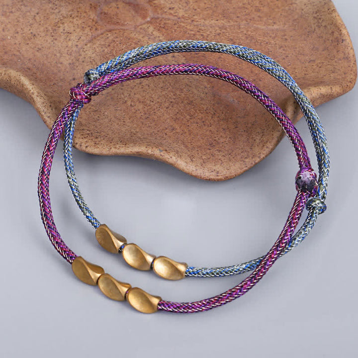 Buddha Stones Multiple Colors String Golden Copper Beads Balance Bracelet - image 12