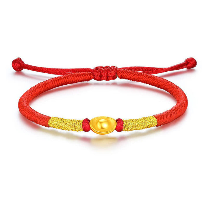 Buddha Stones Yuanbao Red String Braided Luck Bracelet - image 3