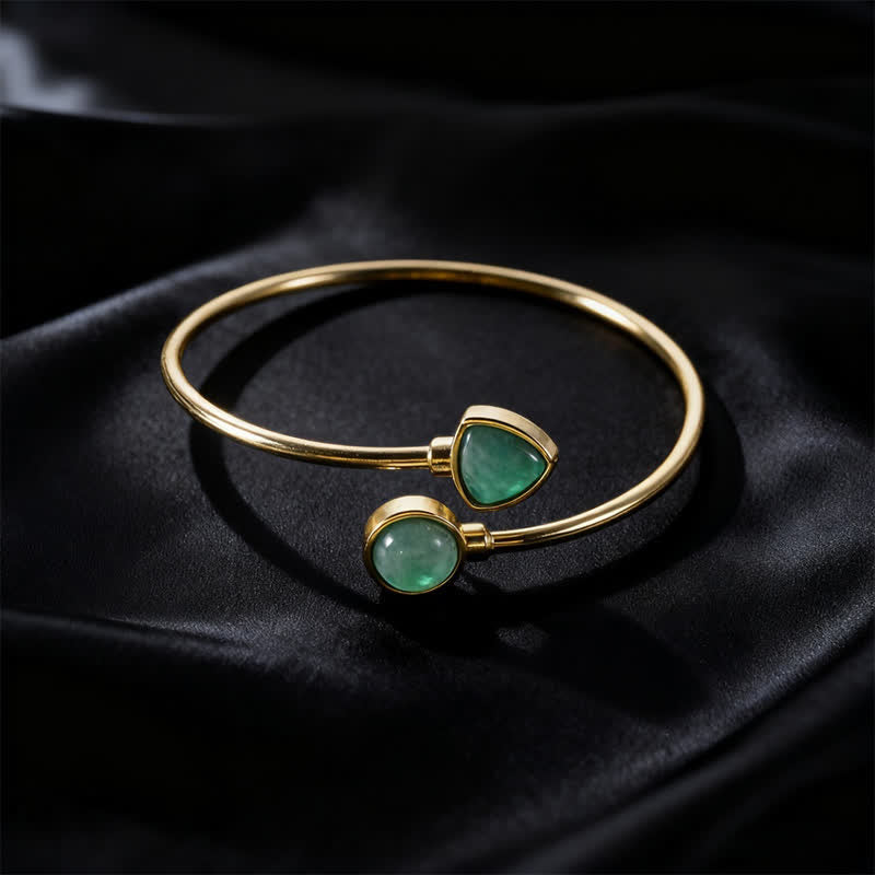 Buddha Stones Amazonite Various Crystals Positive Open Adjustable Cuff Bracelet - Natural Amazonite(Color May Vary) - image 0