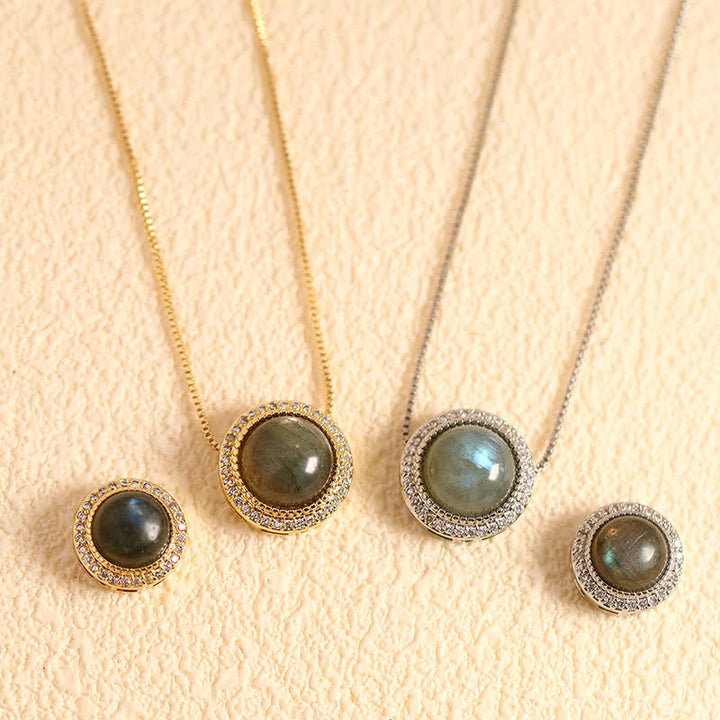 Buddha Stones Natural Rose Quartz Multiple Crystal Bead Inlay Healing Necklace - Natural Black Glitter Stone(Color May Vary) - 10mm Bead Silvery Chain - image 15