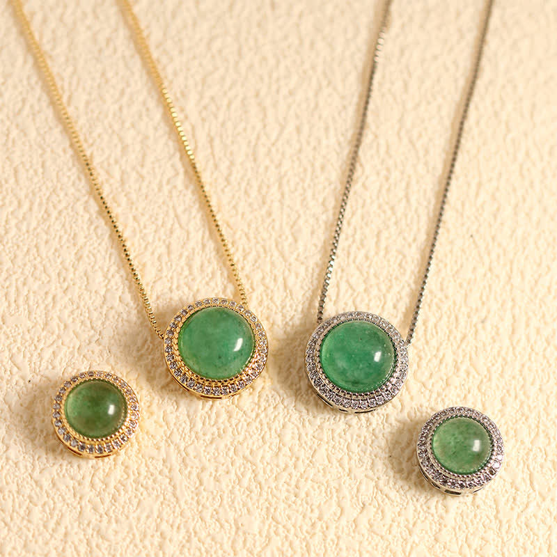 Buddha Stones Natural Rose Quartz Multiple Crystal Bead Inlay Healing Necklace - Natural Green Strawberry Quartz(Color May Vary) - 10mm Bead Silvery Chain - image 3