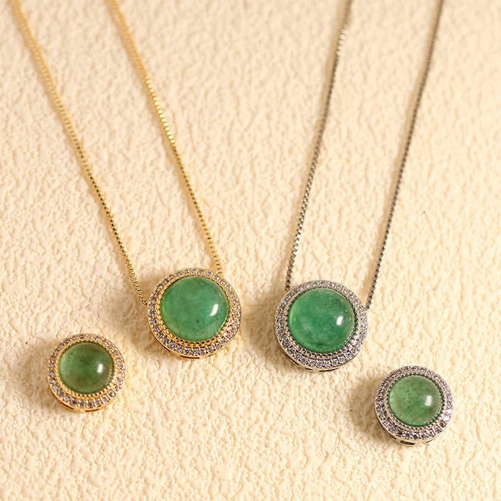 Buddha Stones Natural Rose Quartz Multiple Crystal Bead Inlay Healing Necklace - Natural Green Strawberry Quartz(Color May Vary) - 10mm Bead Silvery Chain - image 3