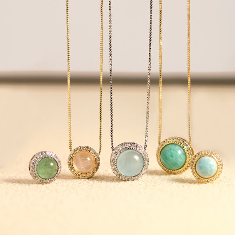 Buddha Stones Natural Rose Quartz Multiple Crystal Bead Inlay Healing Necklace - image 0