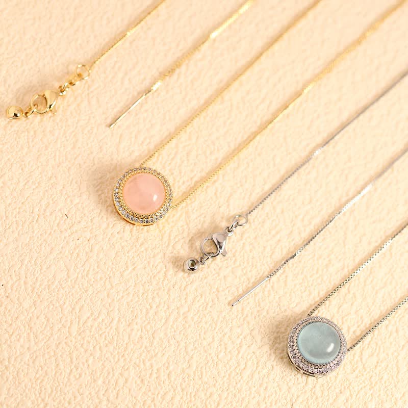 Buddha Stones Natural Rose Quartz Multiple Crystal Bead Inlay Healing Necklace - image 27