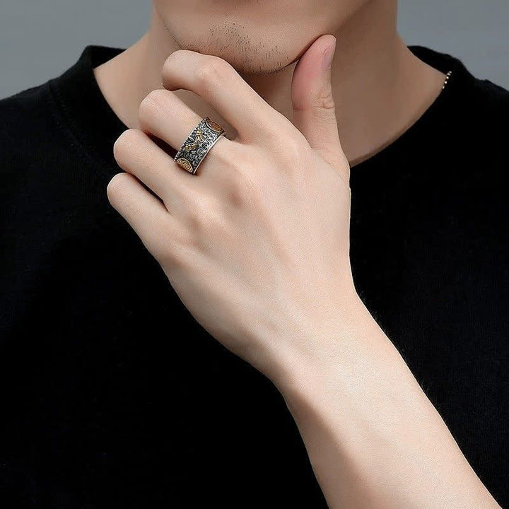 Buddha Stones Pixiu Wide Copper Adjustable Luck Ring - image 7
