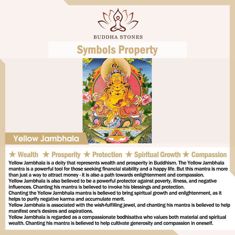 Buddha Stones Tibetan Copper Plated With Silver Yellow Jambhala Protection Adjustable Ring - image 5