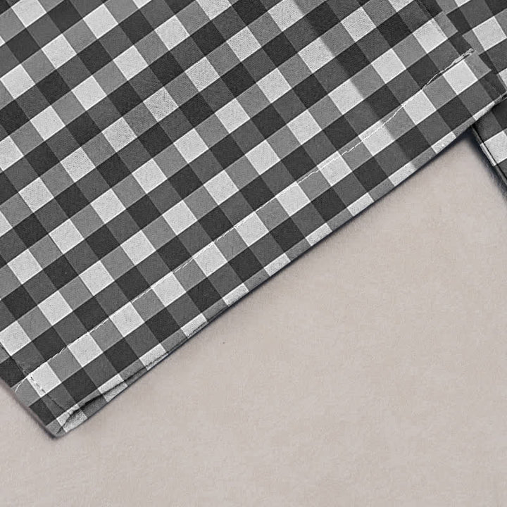 Buddha Stones Cotton Classic Gingham Pattern Women's Elastic Waist Pants With Pockets - image 1